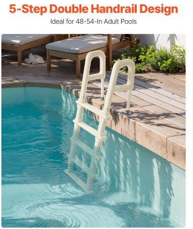 Vevor Pooltreppe aus Kunststoff Weiß