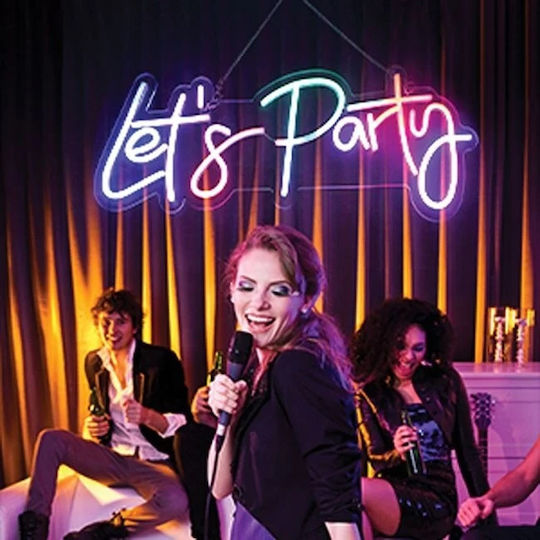 Неонова LED лампа модел Let's Party пластмаса размер 40x17.5см многоцветна