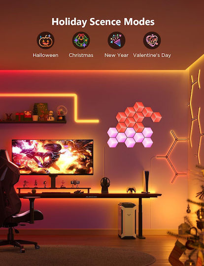 Govee Panouri de Lumină Hexa Pro pentru Perete Gaming 10buc H6066