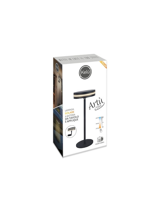 Kelu Artu Duo Solar USB Rechargeable Decorative Table Lamp 150lm 4000mAh Black