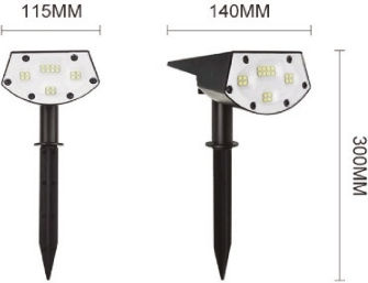 Rexer Outdoor Alb Natural Ip65 Spot de lumină solară cu LED cu Țepușă 200