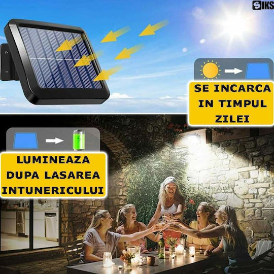 Siks Solar Lamp Remote Control 100 Cob Led Motion Light Sensor 1200 Mah Battery Included 260 Lm 5 M Cable 3 Intensity Levels Adjustable Solar Panel Water Resistant Black