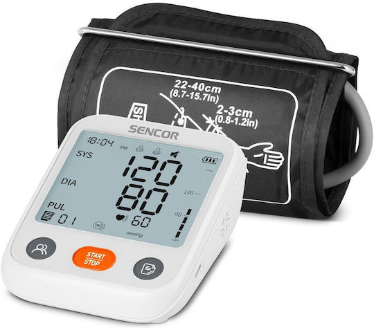 Sencor Digital Blutdruckmessgerät Oberarm mit Arrhythmie-Erkennung SBP 1150WH