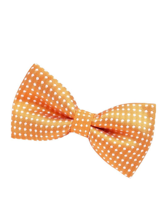 Formal Modern Polka Dot Bow Tie with Smart Adjustable Clasp – Orange
