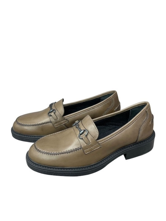 Δερμάτινα Γυναικεία Loafers σε Καφέ Χρώμα