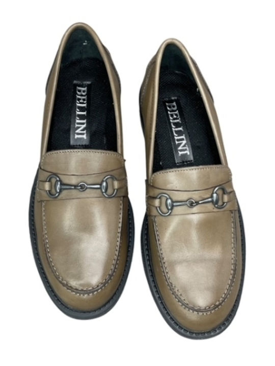 Δερμάτινα Γυναικεία Loafers σε Καφέ Χρώμα