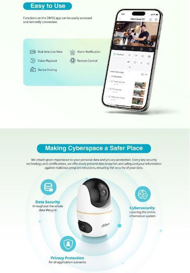 Dahua H5D-5F IP Surveillance Camera Wi-Fi Full HD+ 5MP with Two-Way Communication and Lens 3.6mm