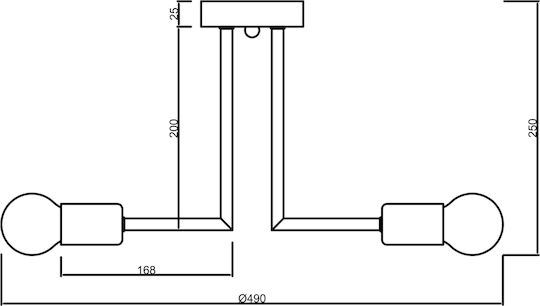 Agora Lighting Plafonieră de Tavan 49buc Argintiu cu Soclu E27