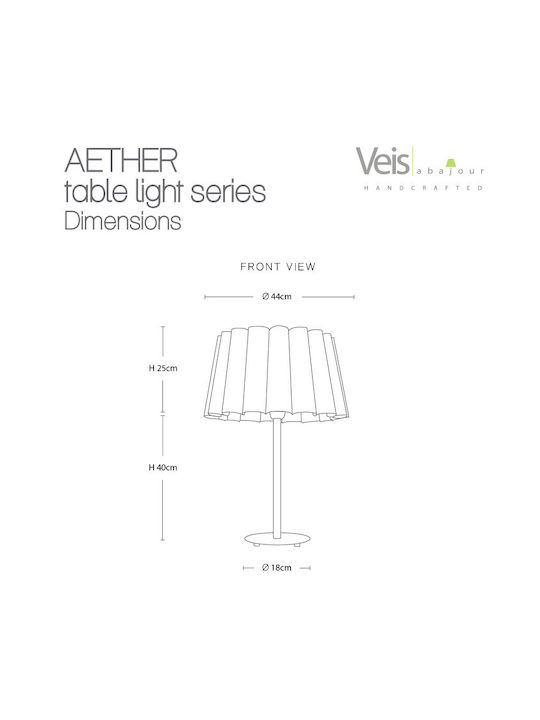 Veis Metal Table Lamp for Socket E27 with Black Shade and Silver Base