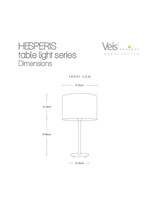 Veis Fabric Table Lamp for Socket E27 with Red Shade and White Base