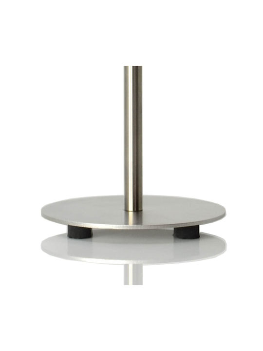 Veis Metal Table Lamp for Socket E14 with Gray Shade and Silver Base