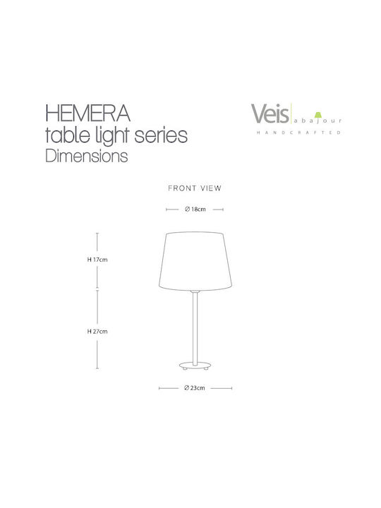 Veis Metal Table Lamp for Socket E14 with Green Shade and Silver Base