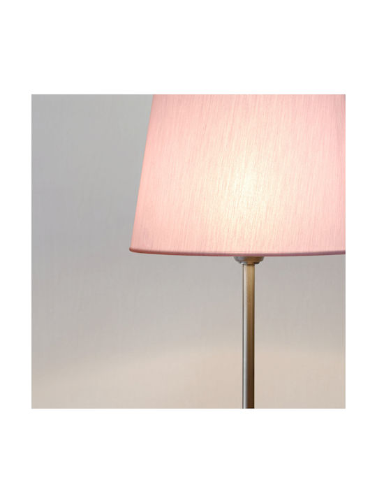 Veis Metal Table Lamp for Socket E14 with Lilac Shade and Silver Base