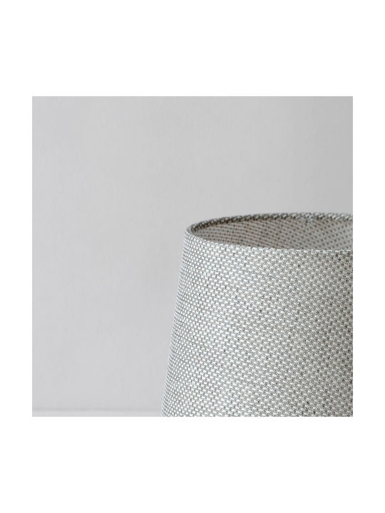 Veis Metal Table Lamp for Socket E14 with Beige Shade and Silver Base