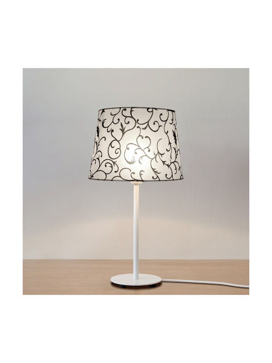 Veis Fabric Table Lamp for Socket E14 with Shade and White Base