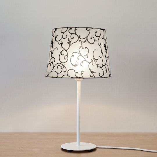 Veis Fabric Table Lamp for Socket E14 with Shade and White Base