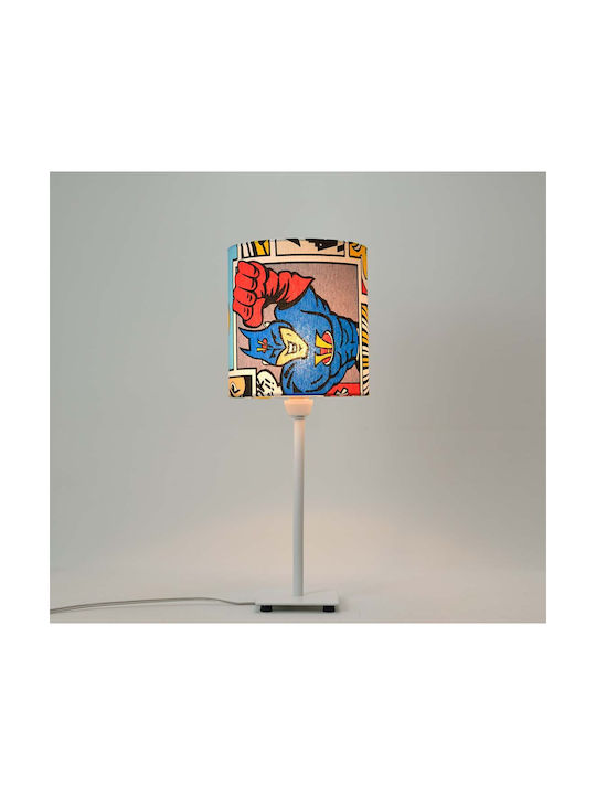 Veis Fabric Table Lamp for Socket E14 with Shade and White Base