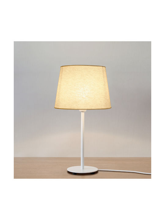 Veis Fabric Table Lamp for Socket E14 with White Shade and Base