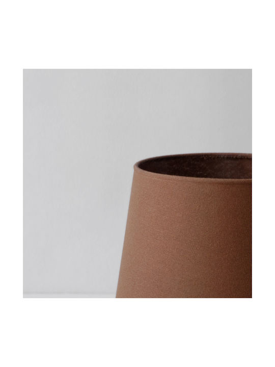 Veis Fabric Table Lamp for Socket E14 with Brown Shade and White Base