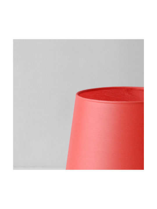 Veis Metal Table Lamp for Socket E14 with Red Shade and Silver Base