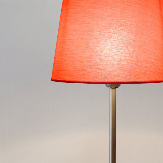 Veis Metal Table Lamp for Socket E14 with Red Shade and Silver Base