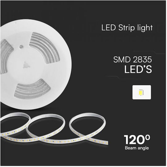 V-TAC Αδιάβροχη Ταινία LED 220V Ψυχρό Λευκό Φως 10m Τύπου SMD2835