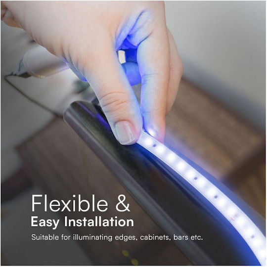 V-TAC Waterproof LED Strip 220V Blue Light 10m Type SMD2835