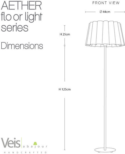 Veis Floor Lamp H150xW42cm. with Socket for Bulb E27 Red