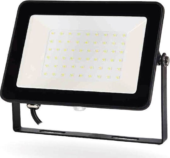 Lucas LED Στεγανός Προβολέας LED 50W Ψυχρό Λευκό 6500K με Φωτοκύτταρο IP65