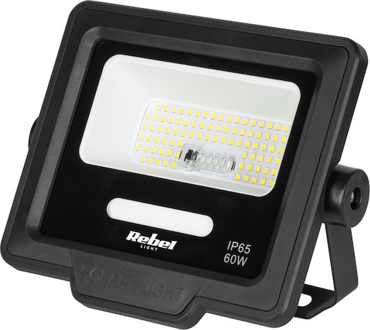 Rebel Στεγανός Ηλιακός Προβολέας LED 6W Ψυχρό Λευκό 6800K με Τηλεχειριστήριο IP65