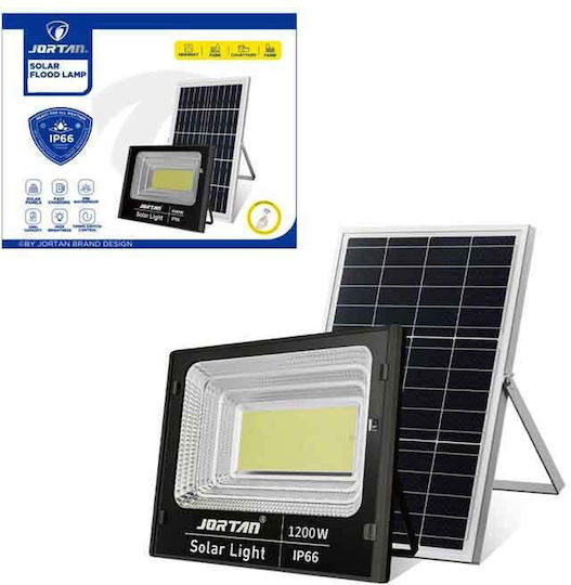 Jortan Wasserdicht Solar LED Flutlicht 1200W Kaltweiß 6500K mit Fernbedienung IP66