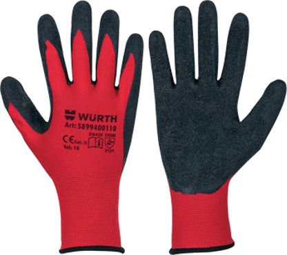 Wurth Multifit Γάντια Εργασίας Κόκκινα Latex/Πολυεστέρα