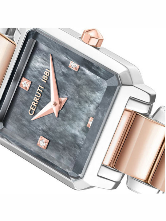 Cerruti Crystals Ceas de Damă cu Rose Gold Brățară Metalică