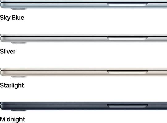 Apple MacBook Air 15.3" IPS Retina Display (M4 10-ядрен/16GB/256GB SSD/10-Core GPU) с 35W Двоен Зарядно Midnight (Английска Клавиатура US)