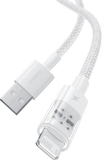 Baseus Gem Regular USB-A la Cablu Lightning 20W Alb 1m (P10373003211-00)