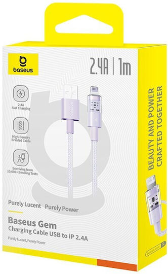 Baseus Gem Regular USB-A la Cablu Lightning 20W Violet 1m (P10373003511-00)