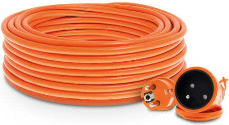 Waterproof Extension Cable Cord 3 x 1mm²/10m Orange