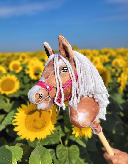 Hobby Horse Small Stick Horse Premium Spotted Tobiano White Mane A4