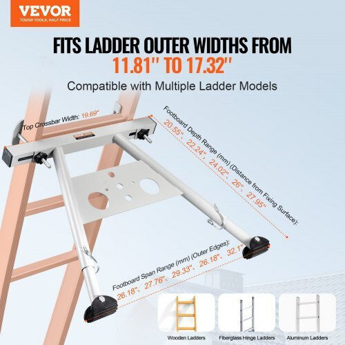 Vevor Adjustable Ladder Stabilizer Feet Extension Durable Support Tzwdqjzkdk00r10xwv0