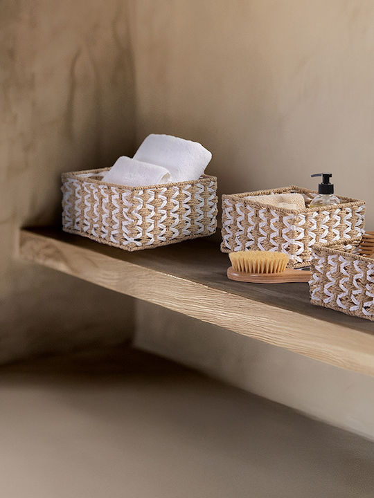 Nef-Nef Homeware Διακοσμητικό Καλάθι Χάρτινο Μπεζ 15x15x10εκ.