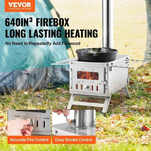 Vevor Wood Stove for Camping 35.3x43.7x27.6cm