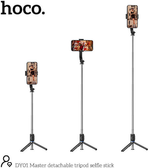 Hoco Dy01 Selfie Stick με Bluetooth / Τηλεχειριστήριο Μαύρο