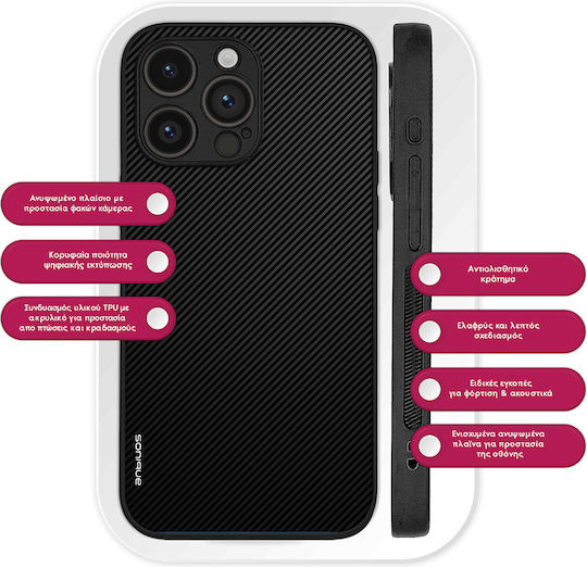 Калъф Sonique Carbon Series за Motorola Edge 50 Pro 5G Черен