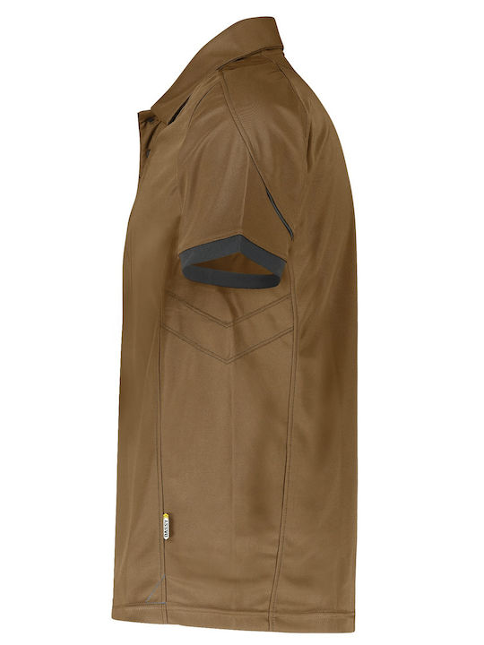 Dassy Workwear Traxion Work Polo Shirt Brown Sunscreen