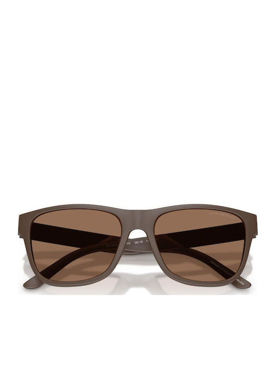 Emporio Armani Men's Sunglasses with Brown Plastic Frame and Brown Lens