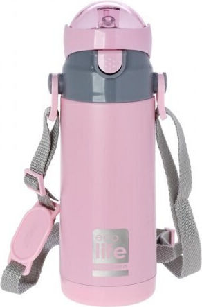 Ecolife Анталактическо Капаче за Термос 400ml от Пластмаса Розов