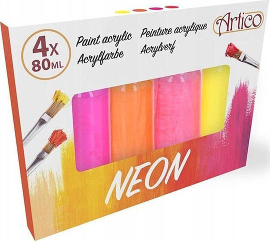 Artico Neon Acrylic Paints Acrylic Paint Set in Mehrfarbig color 80ml 8Stück