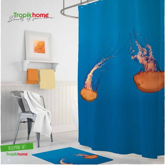 Tropik Home Душ завеса Тъканна 180x200см Jellyfish