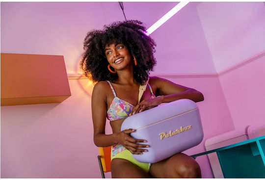 Polarbox Classic & Pop Style Portable Fridge 20lt Purple Yellow