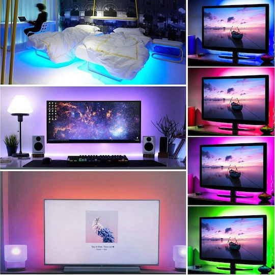 ACP LED Strip USB 5V RGB Light 2m with Power Supply & Remote Control